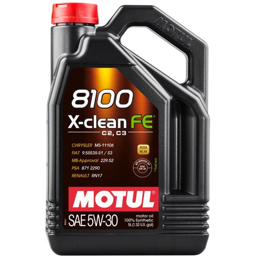 Huile Moteur Motul 8100 X-clean FE 5W-30 – 100% Synthétique, 5L